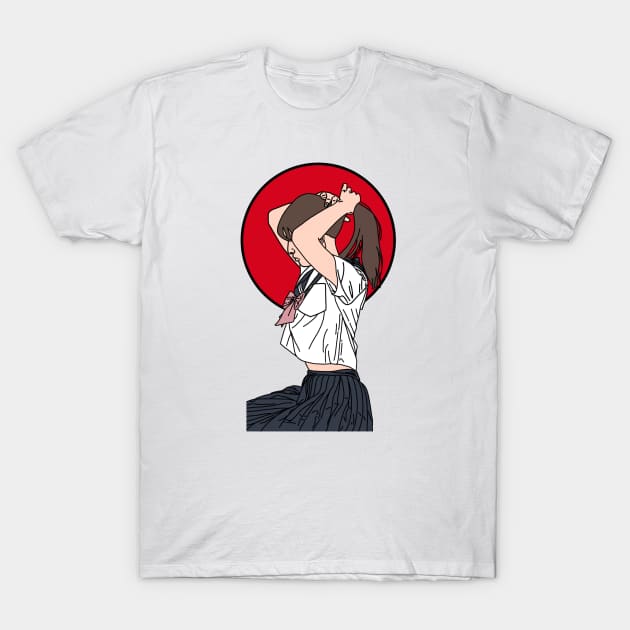 Japan Schoolgirl T-Shirt by skulleclipse